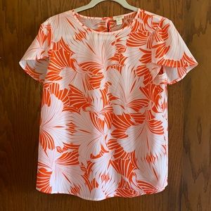 J Crew lightweight tropical print top